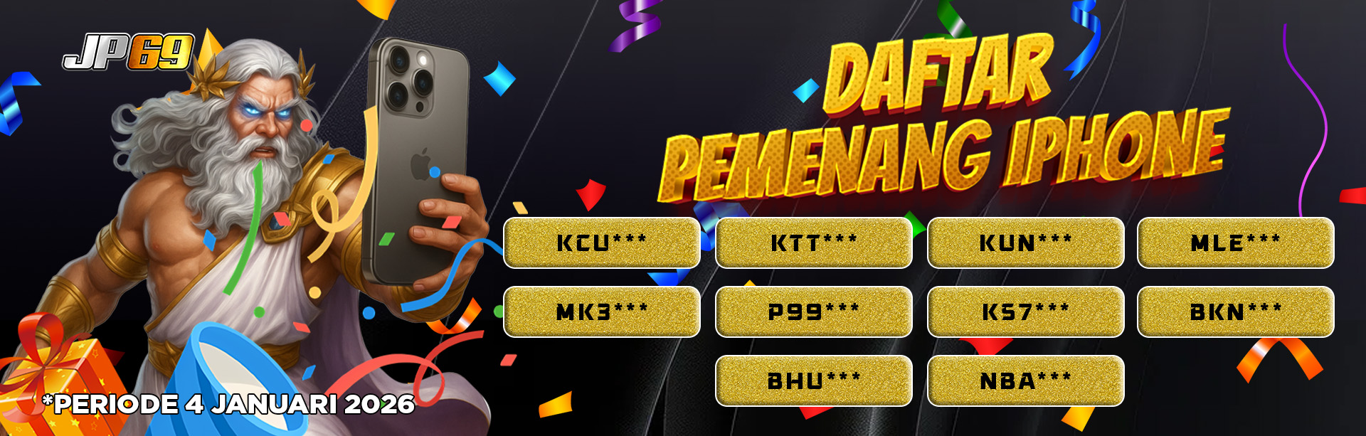 PEMENANG IPHONE MINGGU 4 JANUARI 2026