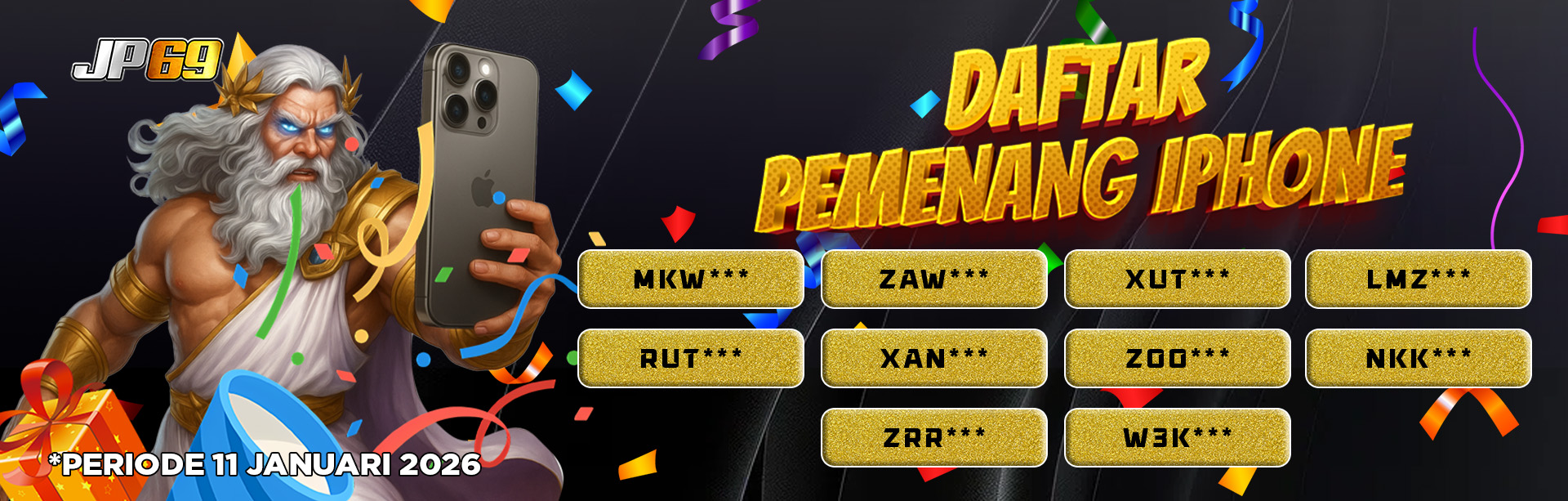 PEMENANG IPHONE MINGGU 11 JANUARI 2026