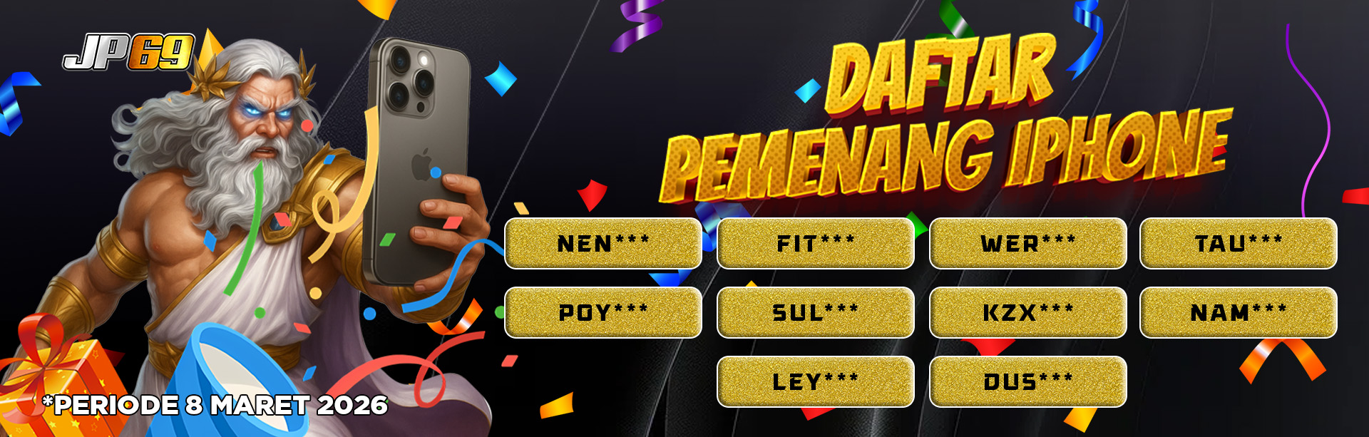 PEMENANG IPHONE MINGGUAN 8 MARET 2026